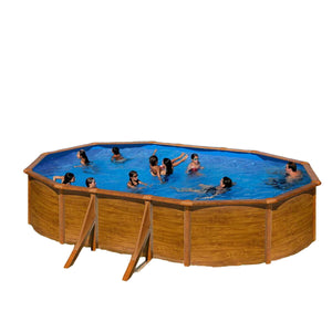 Detachable Pool Gre Pacific KIT500W Oval Wood 500 x 300 x 120 cm