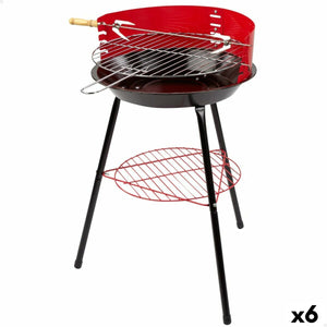 Barbecue Portable Aktive Wood Iron Ø 38 cm 37 x 61 x 45 cm (6 Units) Red