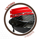 Barbecue Portable Aktive Iron Plastic 37 x 44 x 33 cm (6 Units) Red